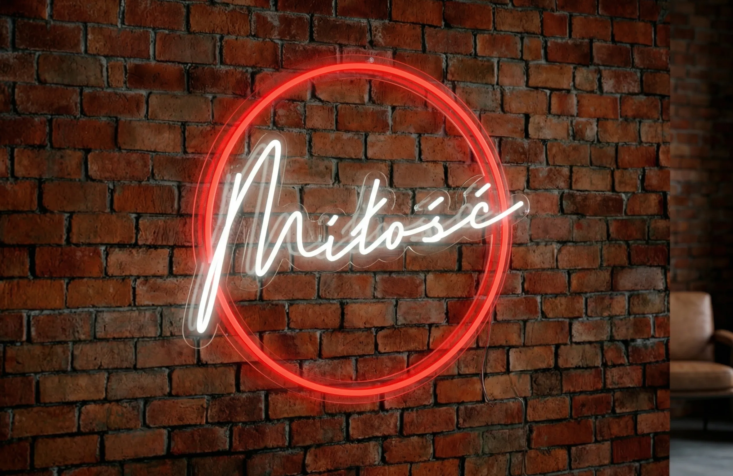 Neon LED Miłość w okręgu