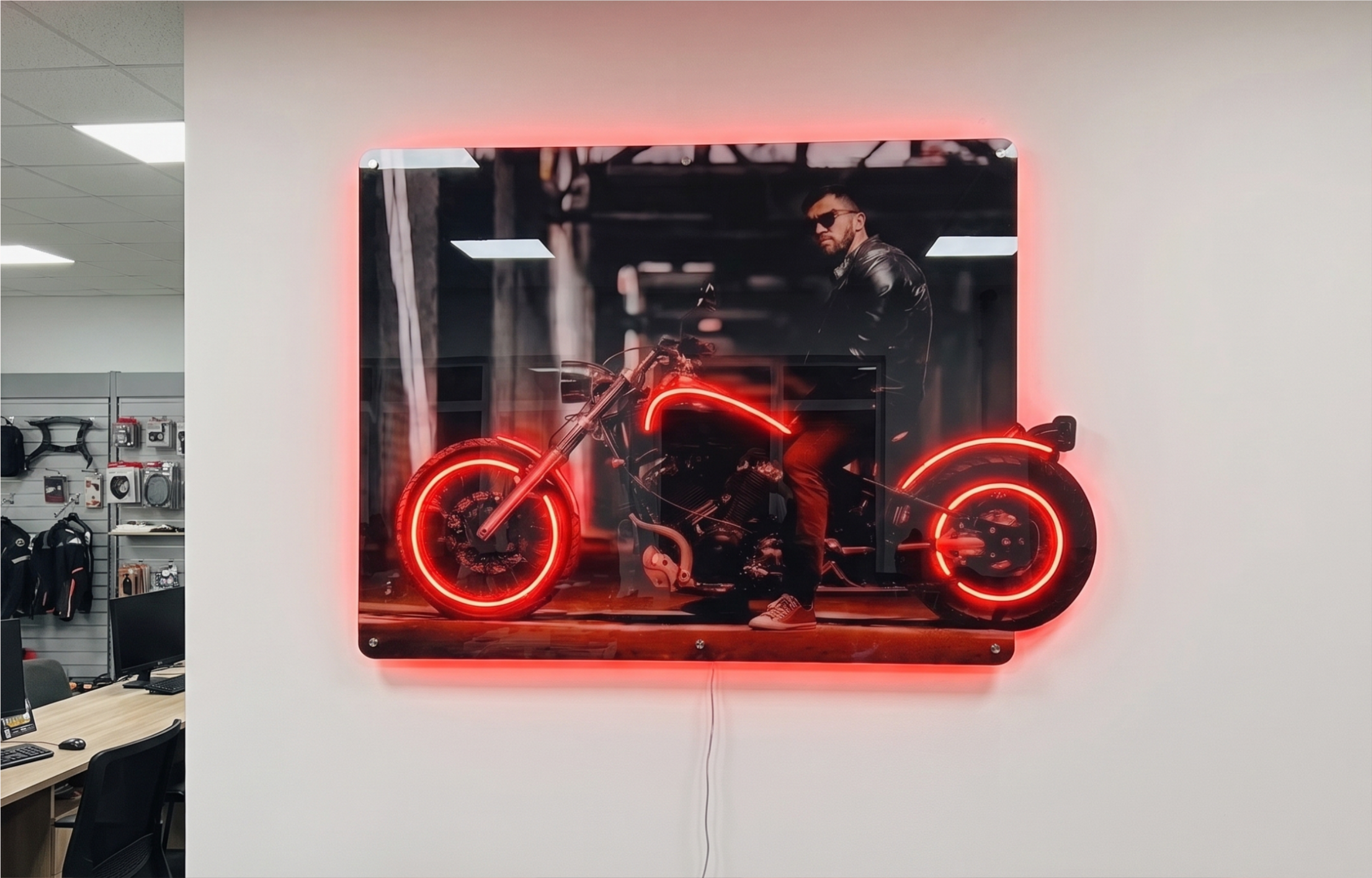 NeonArt Custom Chopper LED 80x57cm