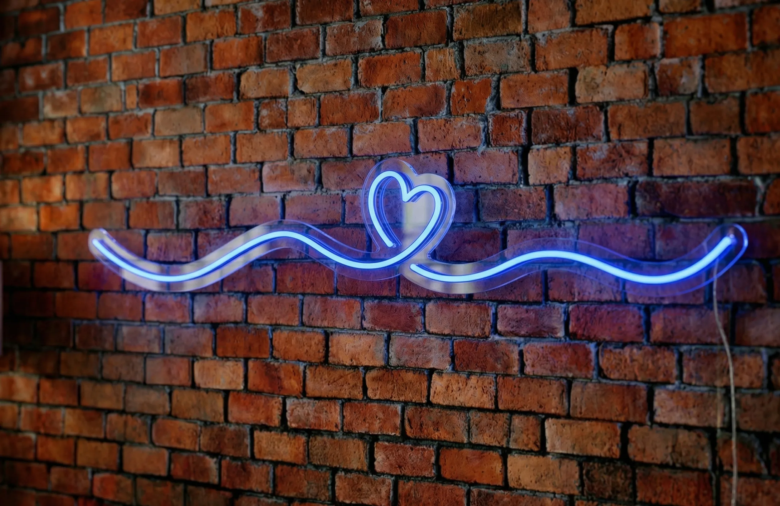 Neon LED Linia z sercem