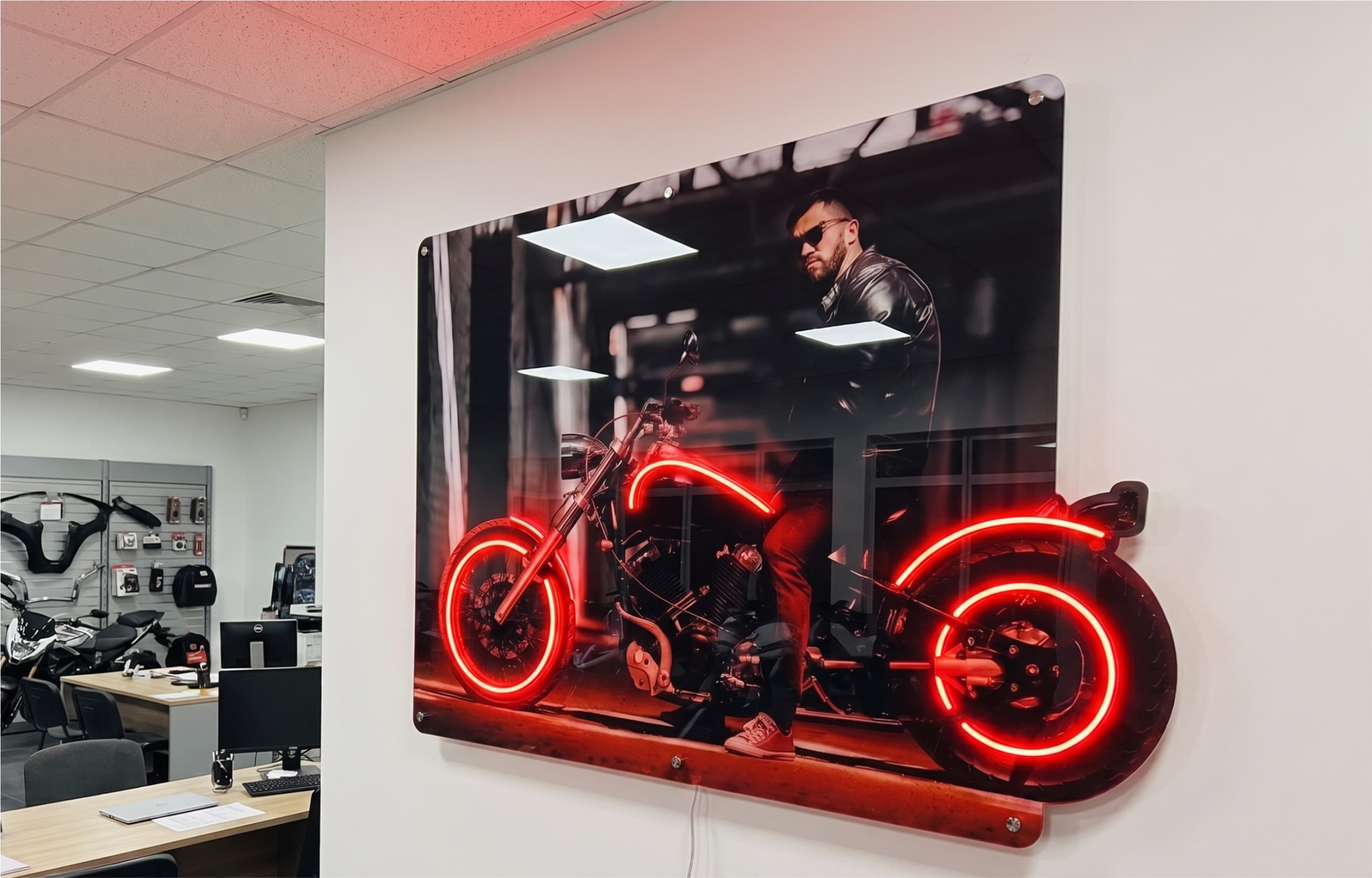 NeonArt Custom Chopper LED 80x57cm