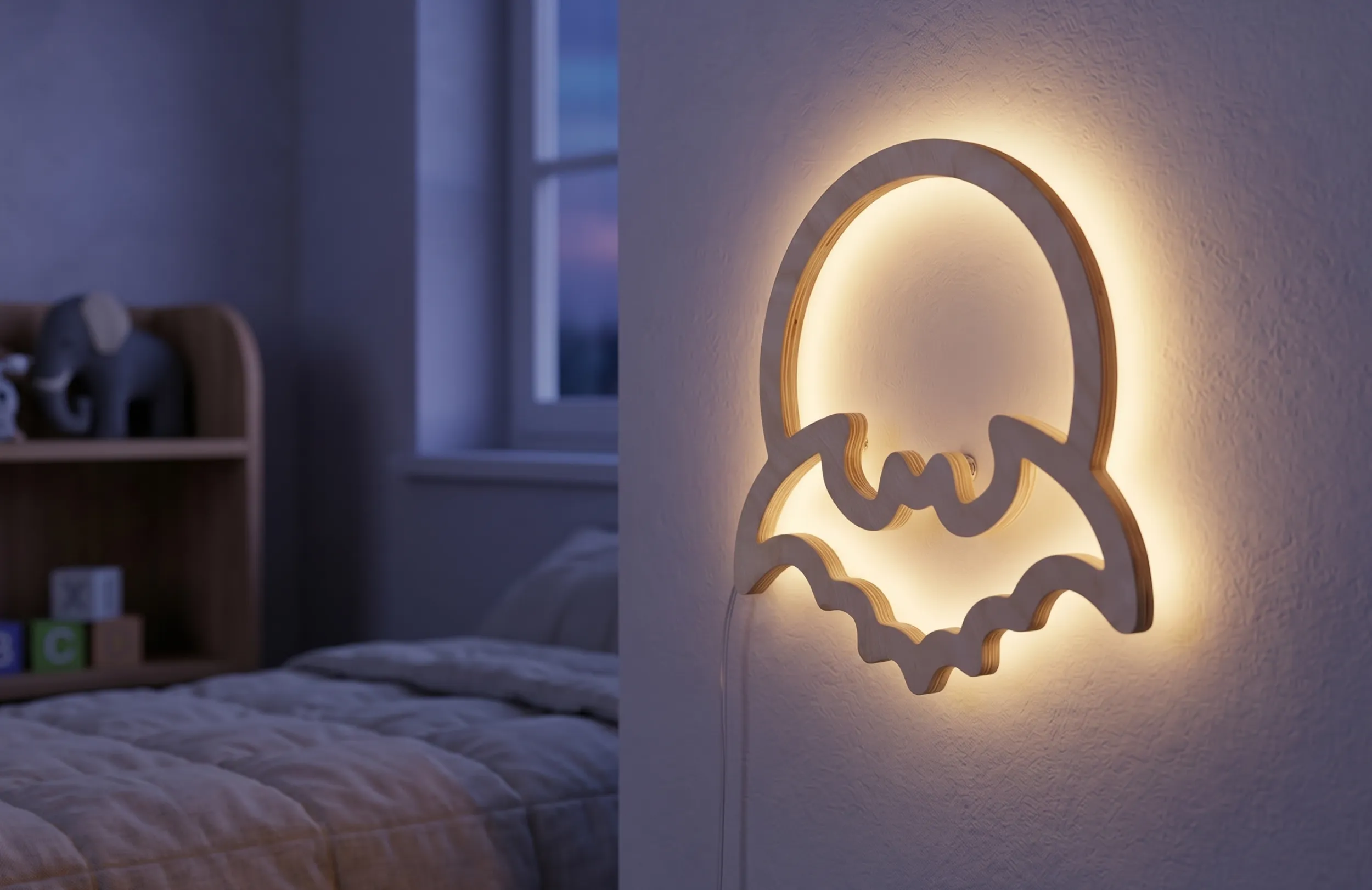 Podświetlany Batman na tle księżyca LED