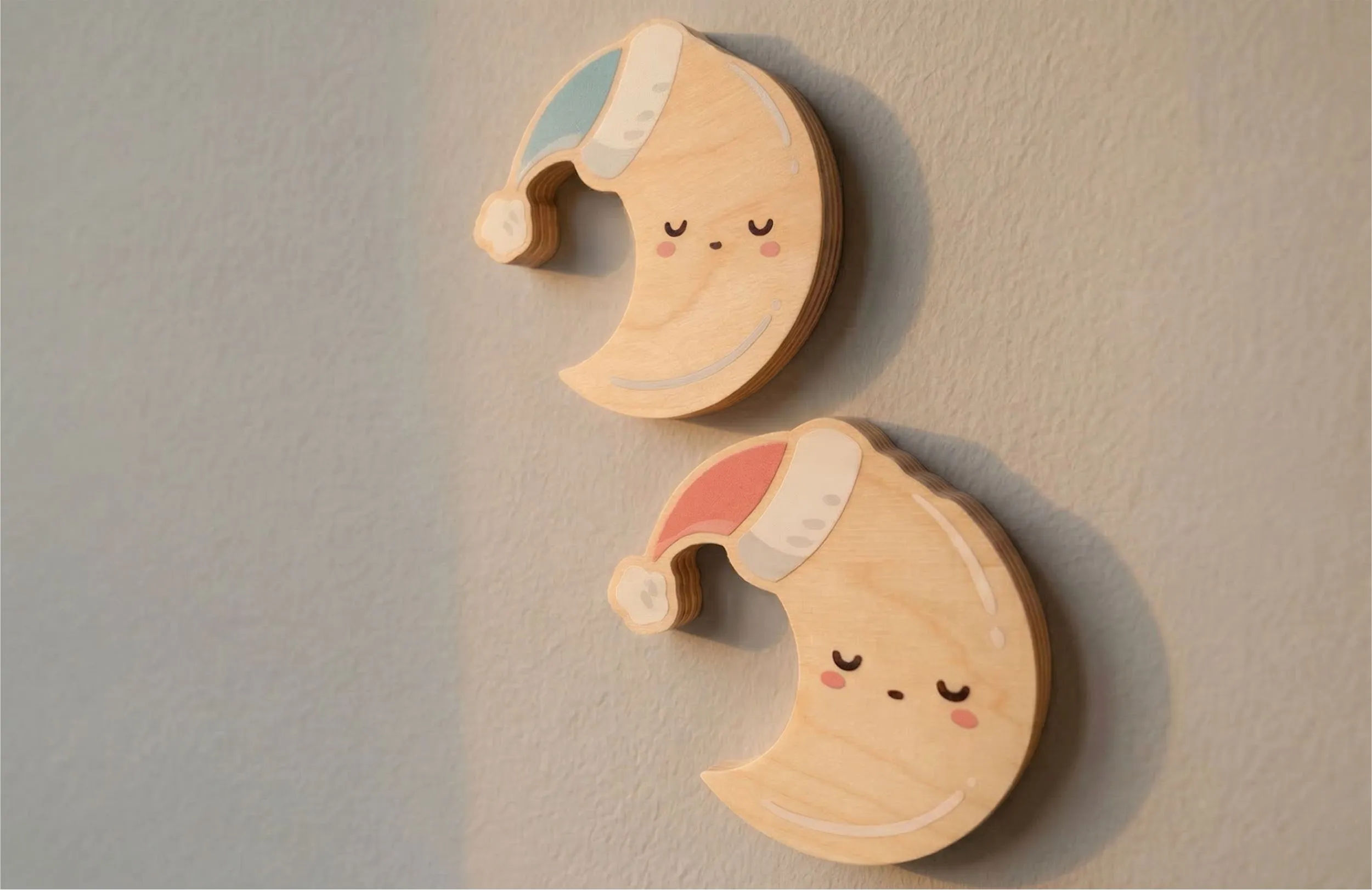 Śpiący księżyc – drewniana ozdoba