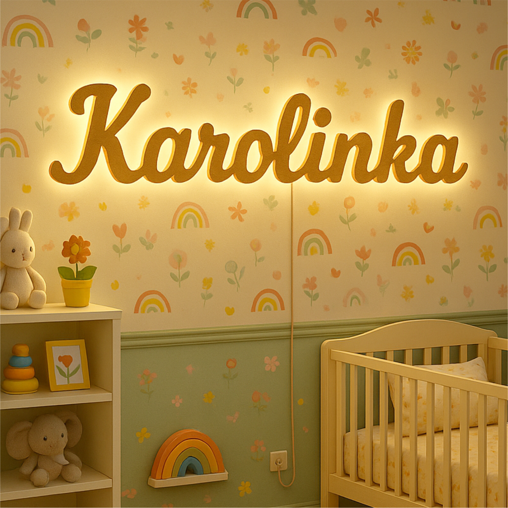 Podświetlane imię dziecka LED