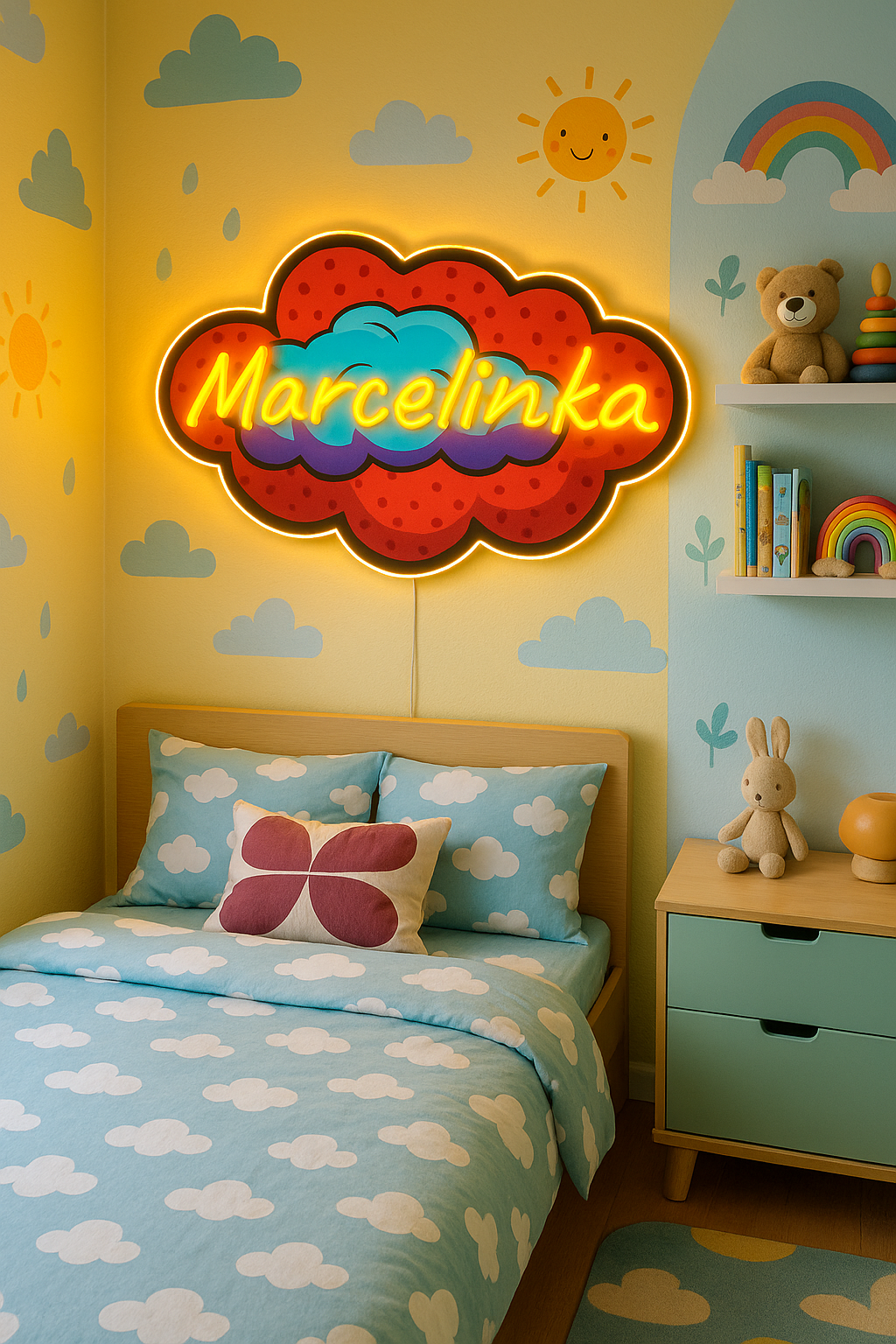 Neon imię dziecka LARGE (max 10 liter) - obrazek 2