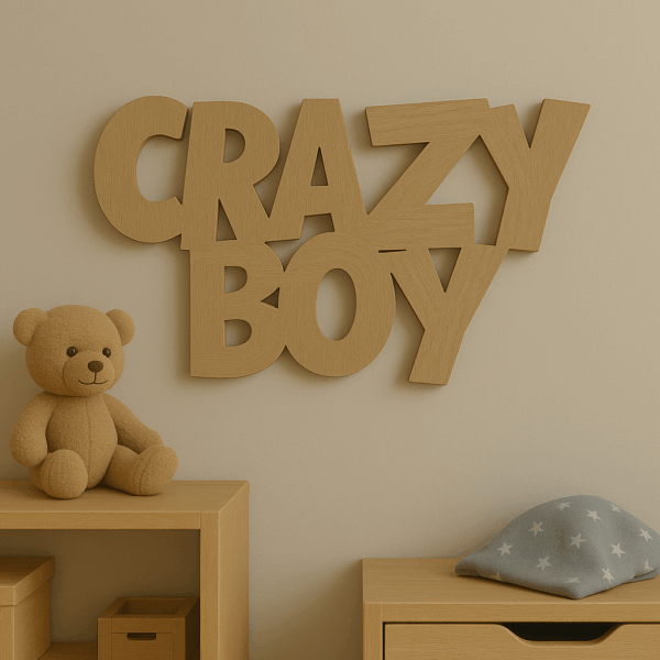 Podświetlany napis CRAZY BOY na ścianę LED - obrazek 2