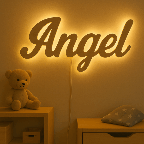 Podświetlany napis ANGEL na ścianę LED - obrazek 2