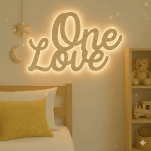 Podświetlany napis One Love na ścianę LED