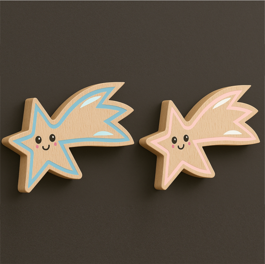 Spadająca gwiazda - drewniana ozdoba