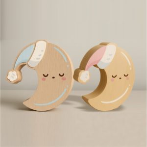 Śpiący księżyc - drewniana ozdoba